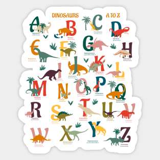 Dinosaurs A to Z- Rainbow Dinos Chart Sticker